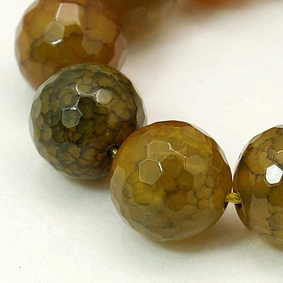 PandaHall Dyed Natural Dragon Veins Agate Beads Strands, Faceted, Round, 12mm, Hole: 1mm; about 32pcs/strand, 15.74" Dragon Veins Agate...