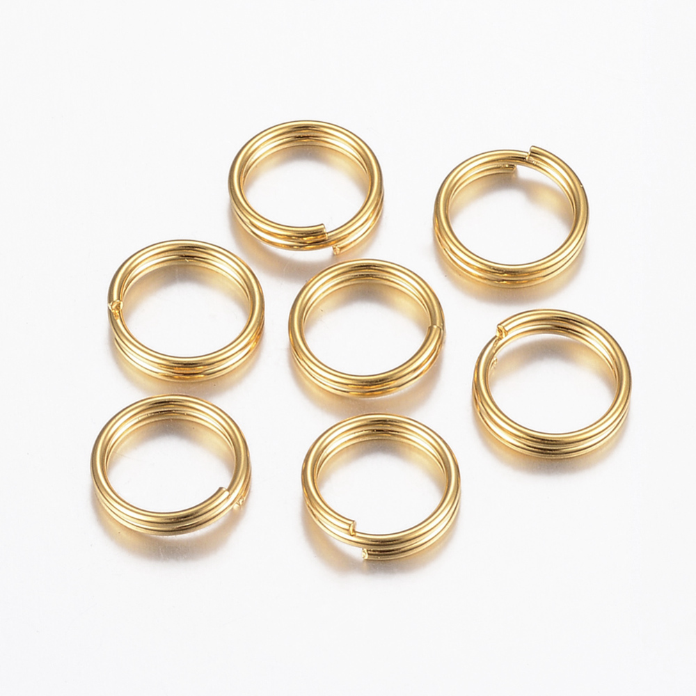 PandaHall 304 Stainless Steel Split Rings, Golden, 8x1.5mm, Inner Diameter: 6.5mm Stainless Steel Ring