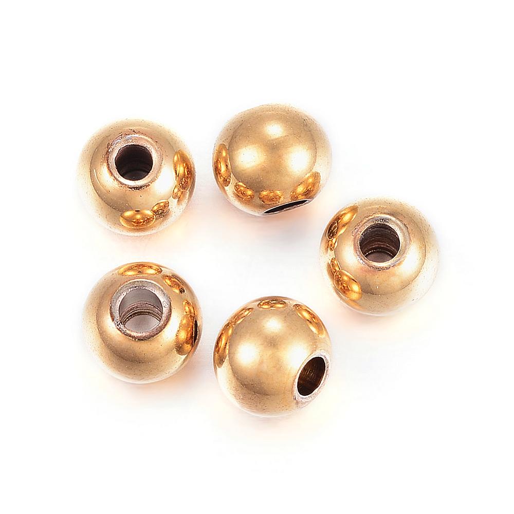 PandaHall 304 Stainless Steel Spacer Beads, Rondelle, Golden, 4x3.5mm, Hole: 1mm Stainless Steel Rondelle