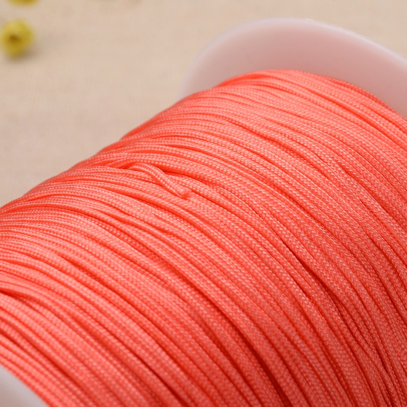 PandaHall Polyester Cord, Tomato, 1mm, about 300meter/roll Polyester Red