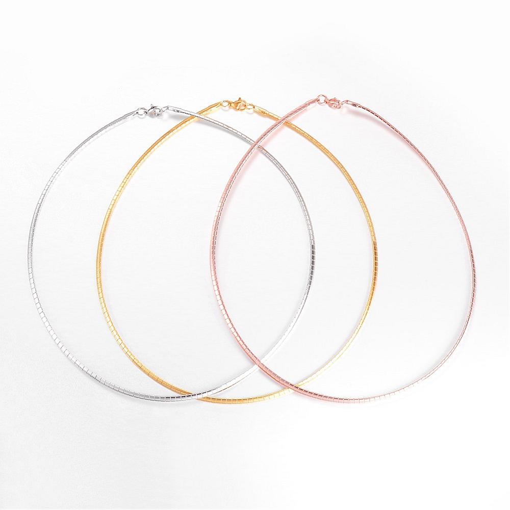 PandaHall 304 Stainless Steel Neckalces, with Lobster Clasps, Mixed Color, 17.7"(45cm) Stainless Steel Multicolor