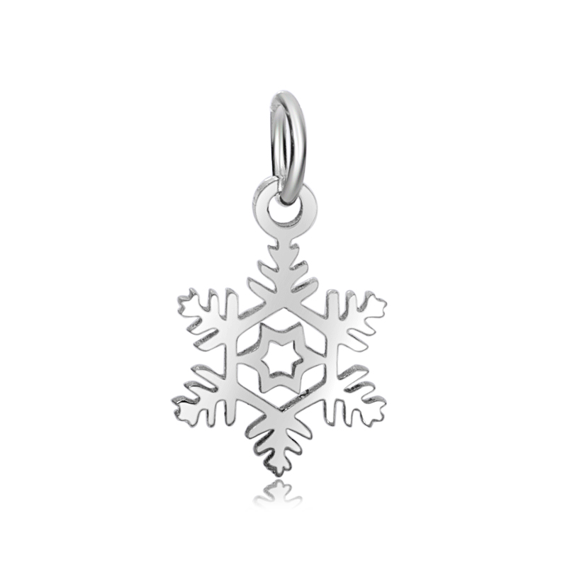 PandaHall 316 Stainless Steel Pendants, Snowflake, Stainless Steel Color, 20x11mm, Hole: 5mm Stainless Steel Snowflake
