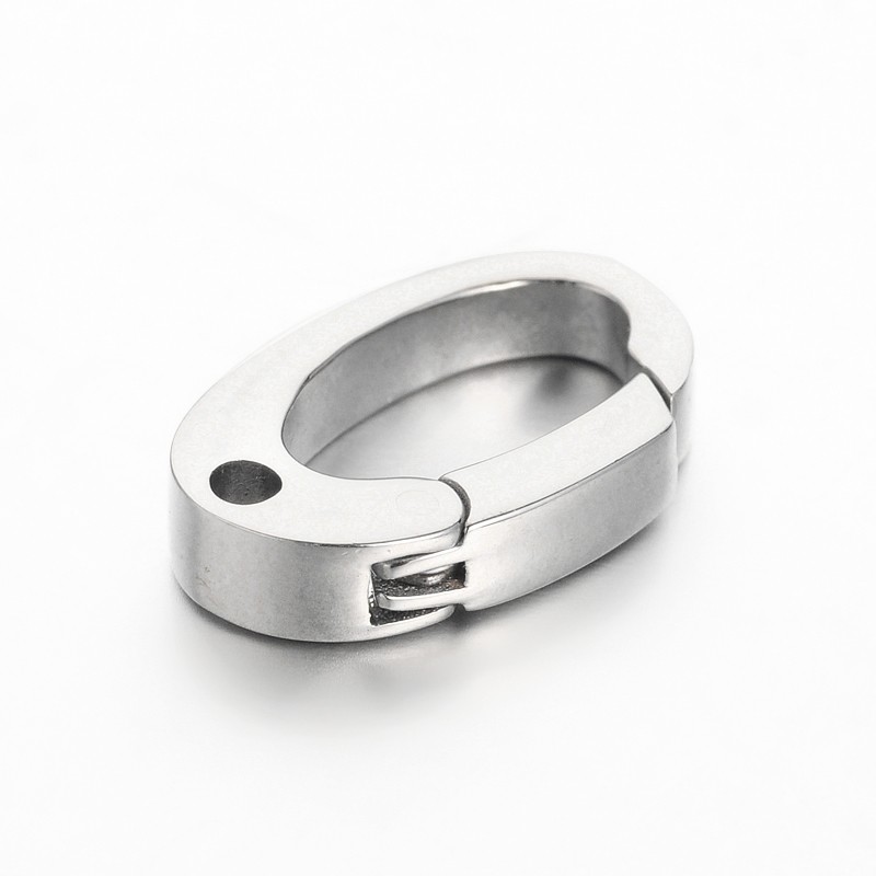 PandaHall 304 Stainless Steel Key Clasps, Stainless Steel Color, 15x9.5x3mm, hole: 1.5mm Stainless Steel