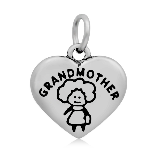 PandaHall 316 Stainless Steel Enamel Pendants, Heart with Word Grandmother, Stainless Steel Color, 16x16.5x4mm, Hole: 5mm Stainless...