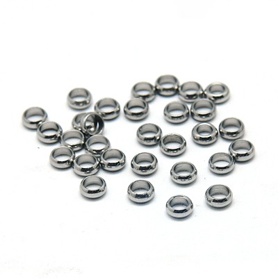 PandaHall 304 Stainless Steel Beads, Ring, 5x2mm, Hole: 3mm Stainless Steel Ring
