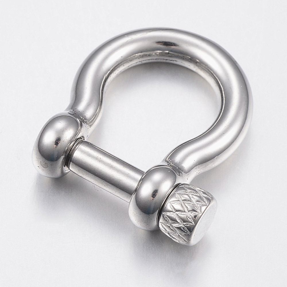 PandaHall 304 Stainless Steel Shackles Clasps, for Bracelets Makings, Stainless Steel Color, 24x23.5x6mm Stainless Steel