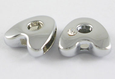 PandaHall Rhinestone Alloy Initial Silde Charm Beads, Nickel Free Alloy and One Clear Rhinestone Beads, Letter A, Platinum Color, about 12mm...