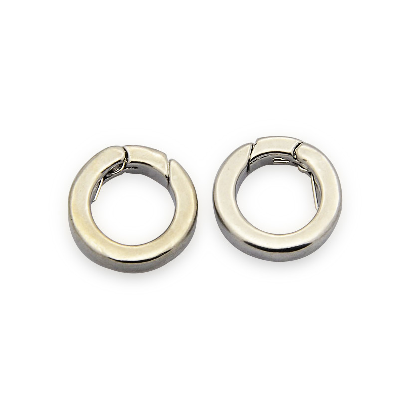 PandaHall Brass Spring Gate Rings, O Rings, Platinum, 17x4mm Brass