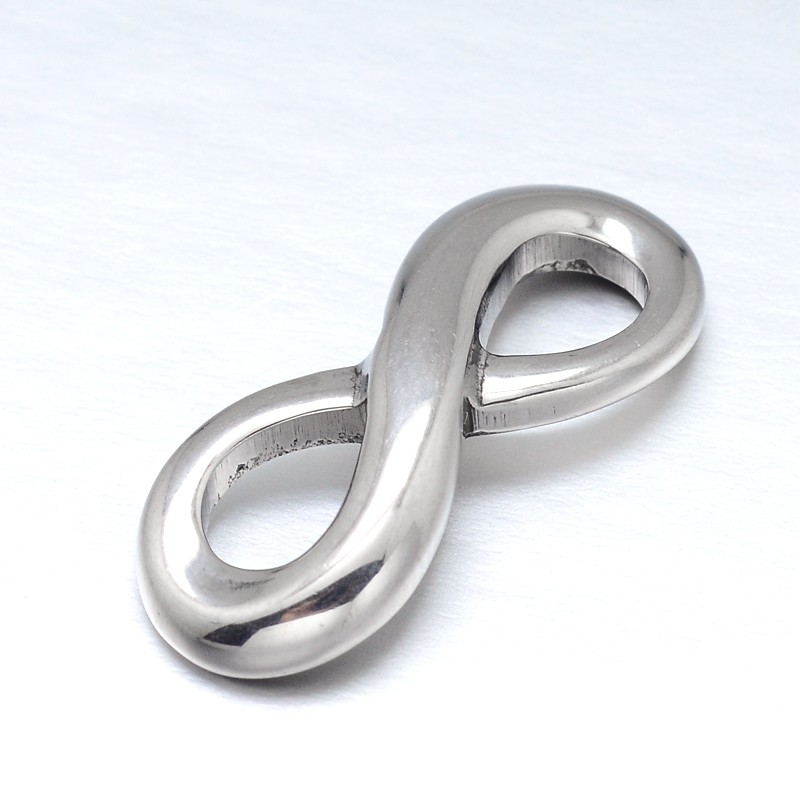 PandaHall 304 Stainless Steel Links, Infinity, Stainless Steel Color, 27x11x4mm, Hole: 8x5mm Stainless Steel Infinity