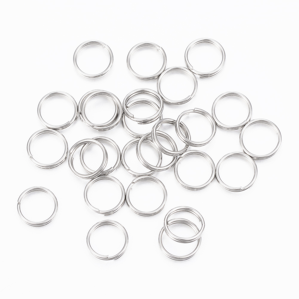 PandaHall 304 Stainless Steel Split Rings, Stainless Steel Color, 7x1mm; about 6mm inner diameter Stainless Steel Ring