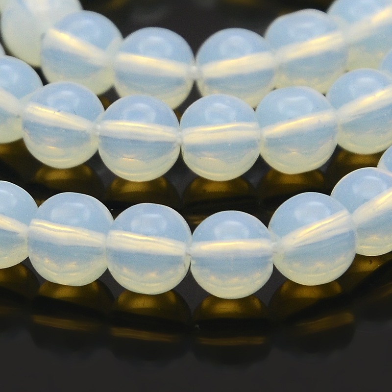 PandaHall Opalite Round Beads Strands, 6mm, Hole: 1mm; about 69pcs/strand, 16.1" Opalite Round Gray