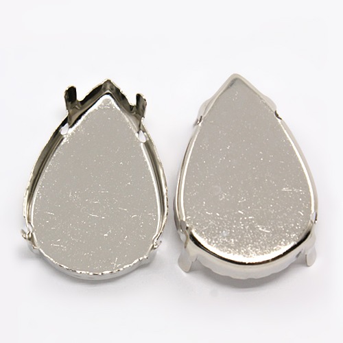 PandaHall Platinum Brass Rhinestone Claw Settings, For Drop Rhinestone Cabochons, 28.5x19.5x0.3mm, Hole: 1.8mm; Fit for about 20x30mm...