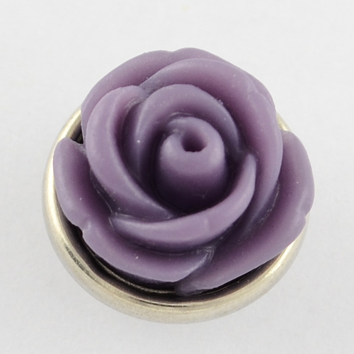 PandaHall Brass Buttons, Flower Jewelry Snap Buttons, with Resin, Flat Round, Platinum Metal Color, DarkSlateBlue, 12x11mm; Knob: 4mm...