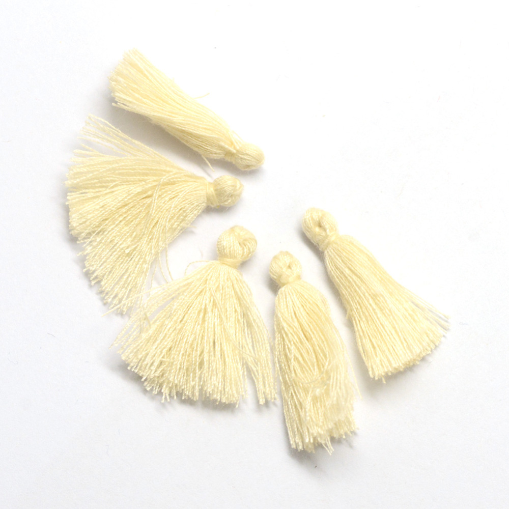 PandaHall Cotton Tassel Decorations, Pendant Decorations, LemonChiffon, 30mm Cotton Yellow