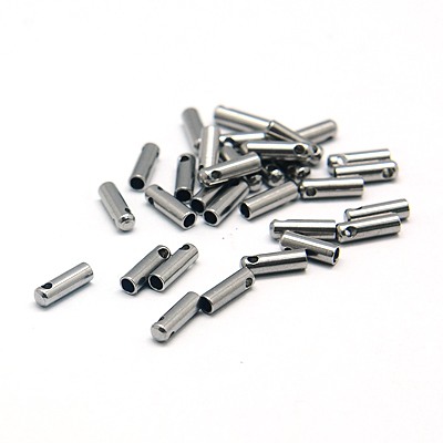 PandaHall 304 Stainless Steel Cord Ends, Tube, 7x2mm, Hole: 1mm Stainless Steel