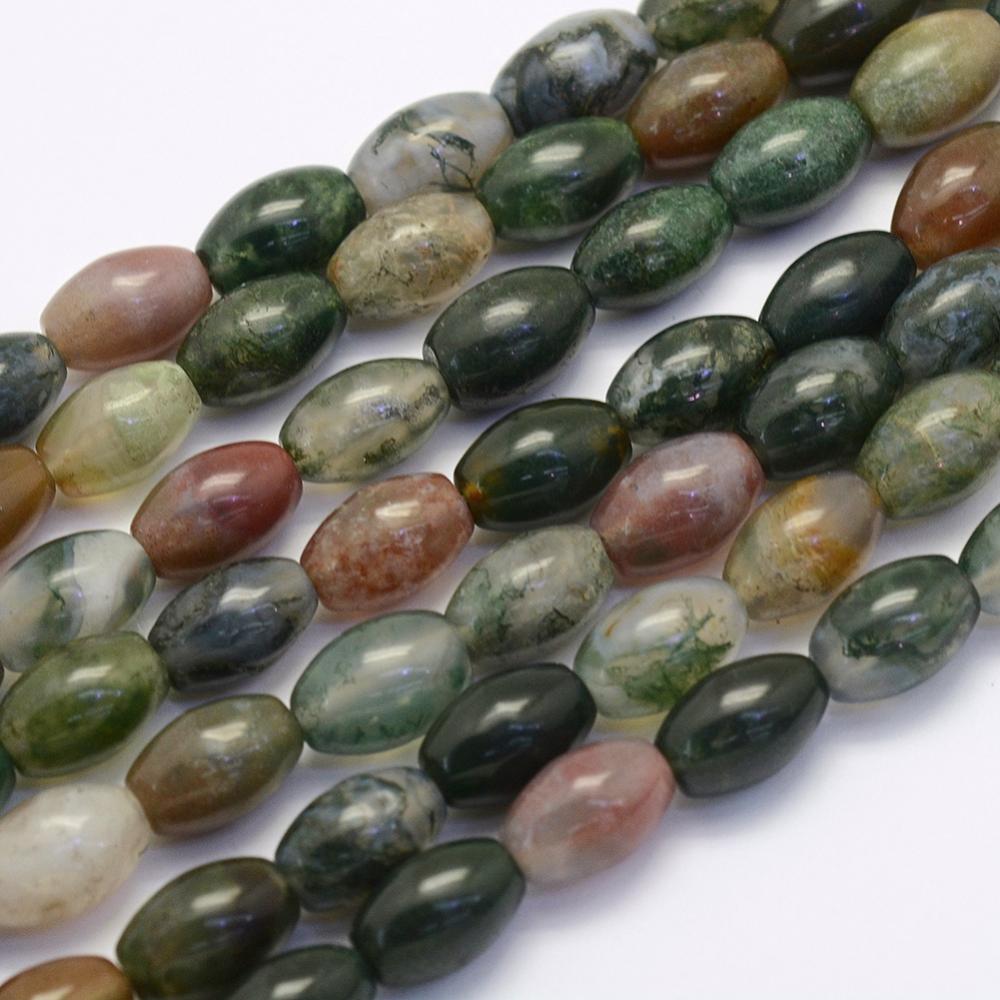 PandaHall Natural Indian Agate Beads Strands, Oval, 11.5~12x8~8.5mm, Hole: 1mm; about 33pcs/strand, 15.3"(39cm) Indian Agate Oval
