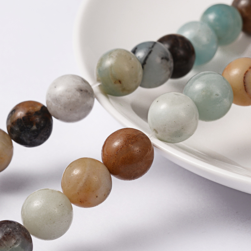 PandaHall Natural Amazonite Round Bead Strands, Amazonite, 10mm, Hole: 1.2mm; about 38pcs/strand, 15.5" Amazonite Round