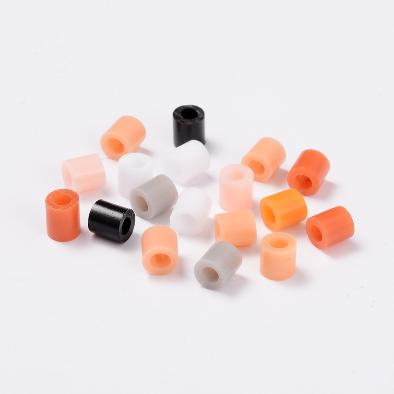 PandaHall Tube PE DIY Melty Beads Fuse Beads Refills, Mixed Color, 5x5mm, Hole: 3mm; about 1000pcs/60g Plastic Tube Multicolor