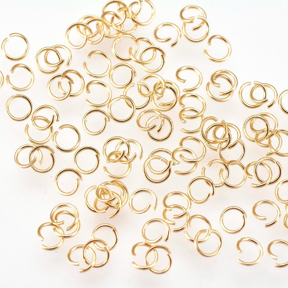 PandaHall 304 Stainless Steel Open Jump Rings, Golden, 3x0.4mm; inner: 2mm, 3000pcs/bag Stainless Steel Ring