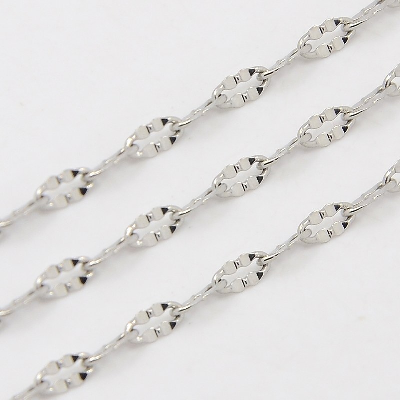 PandaHall 304 Stainless Steel Cable Chains, Decorative Chain, with Flat Oval Connector, Stainless Steel Color, 4x2mm Stainless Steel
