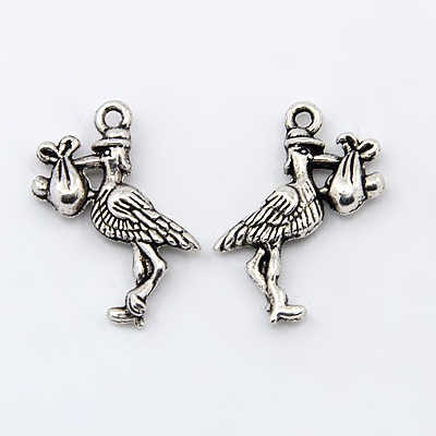 PandaHall Alloy Pendants, Cadmium Free & Lead Free, Bird, Antique Silver, 23x17x3mm, Hole: 1.5mm Alloy Bird