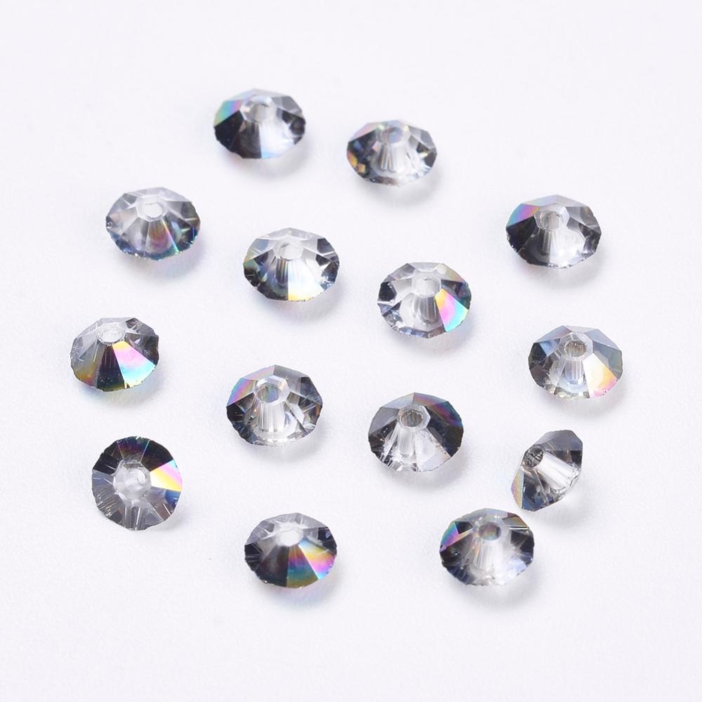 PandaHall Imitation Austrian Crystal Beads, Grade AAA, Faceted, Bicone, Colorful, 4.5x2.5mm, Hole: 0.8~1.1mm Glass Bicone