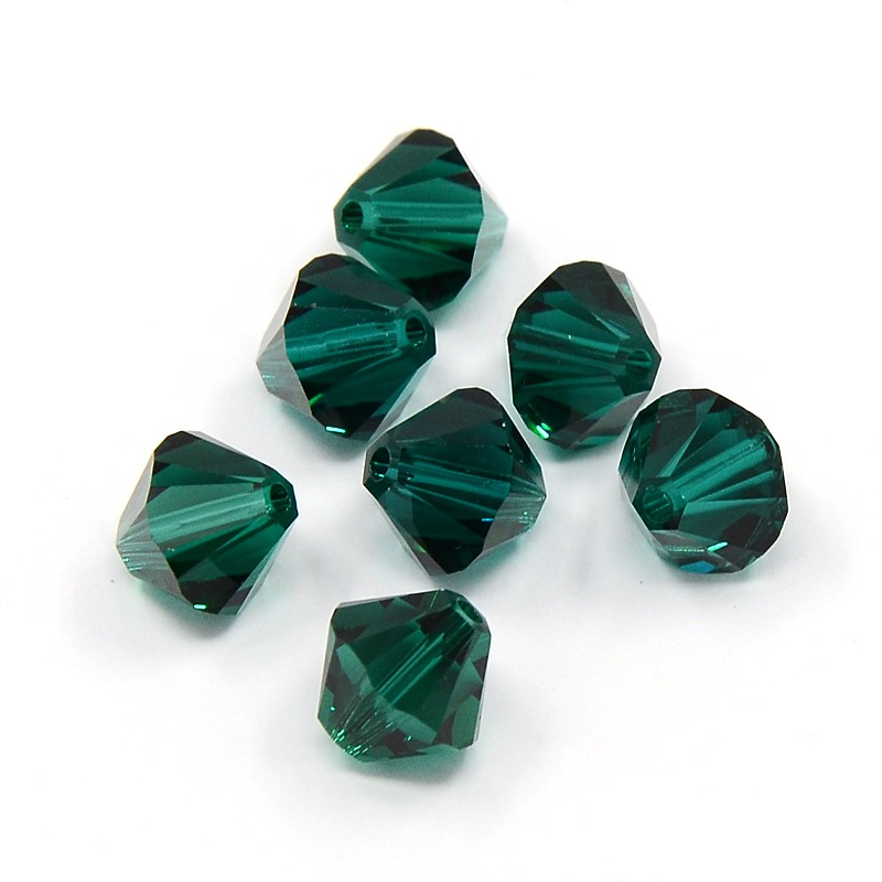 PandaHall Austrian Crystal Beads Loose Beads, 8mm 205_Emerald 5301_Bicone, 8x8mm, Hole: 1mm