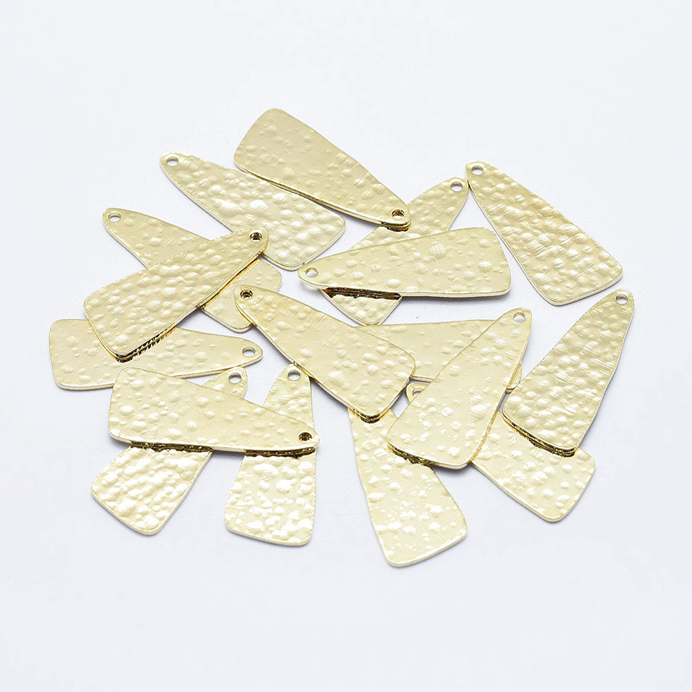 PandaHall Electroplated Brass Pendant, Long-Lasting Plated, Real 18K Gold Plated, Nickel Free, Triangle, 25.5x10x0.6mm, Hole: 1mm Brass...