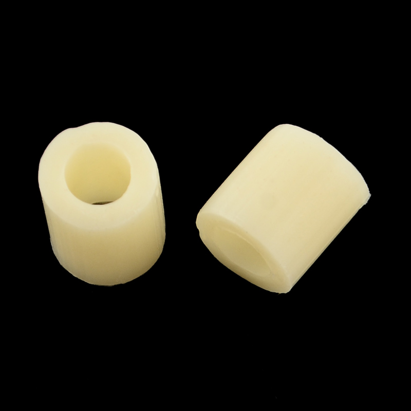 PandaHall PE Fuse Beads, DIY Melty Beads, Tube, LightGoldenrodYellow, 5x5mm, Hole: 3mm Plastic Tube Yellow