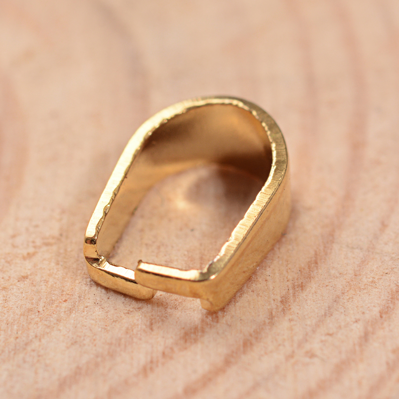 PandaHall 304 Stainless Steel Snap On Bails, Golden, 8x6x0.5mm Stainless Steel