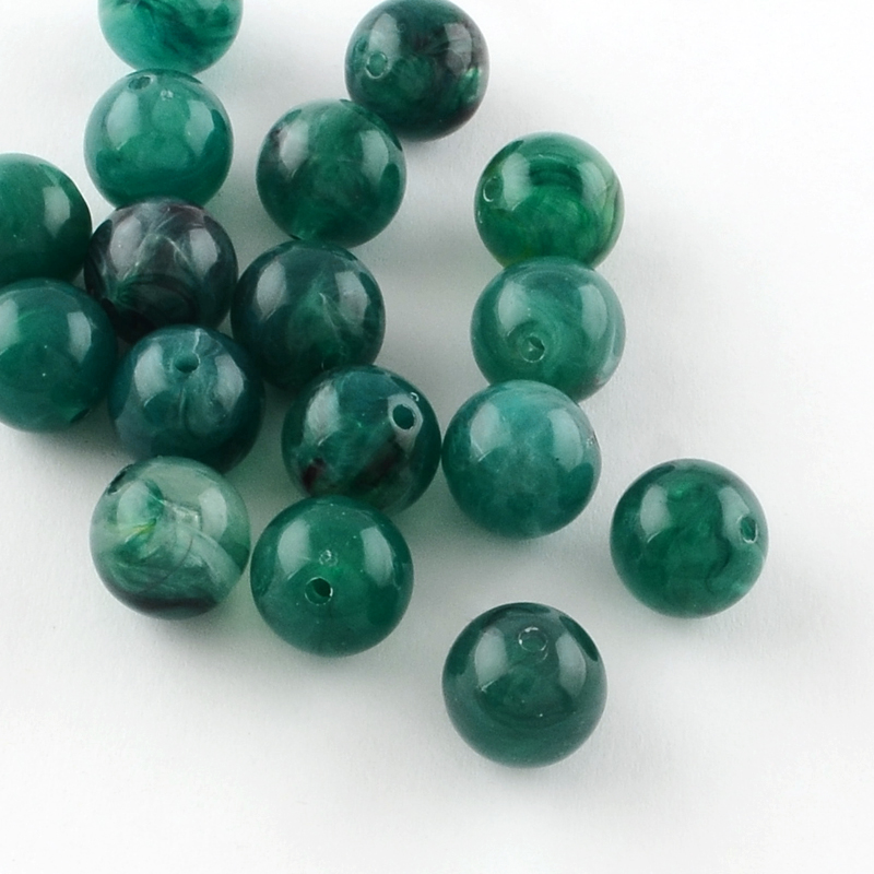 PandaHall Round Imitation Gemstone Acrylic Beads, Teal, 8mm, Hole: 2mm Acrylic Round Cyan