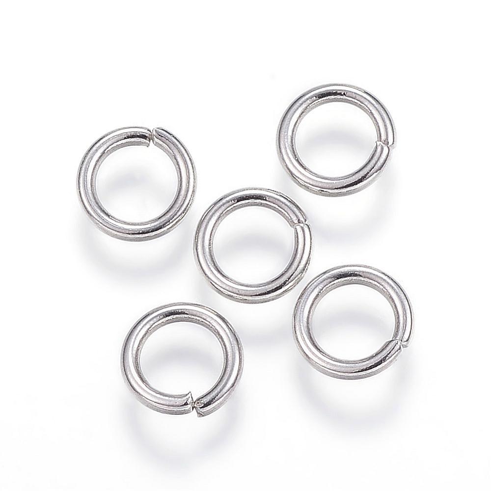 PandaHall 304 Stainless Steel Jump Rings, Close but Unsoldered, Stainless Steel Color, 7x1.2mm; Inner Diameter: 4.6mm Stainless Steel Round