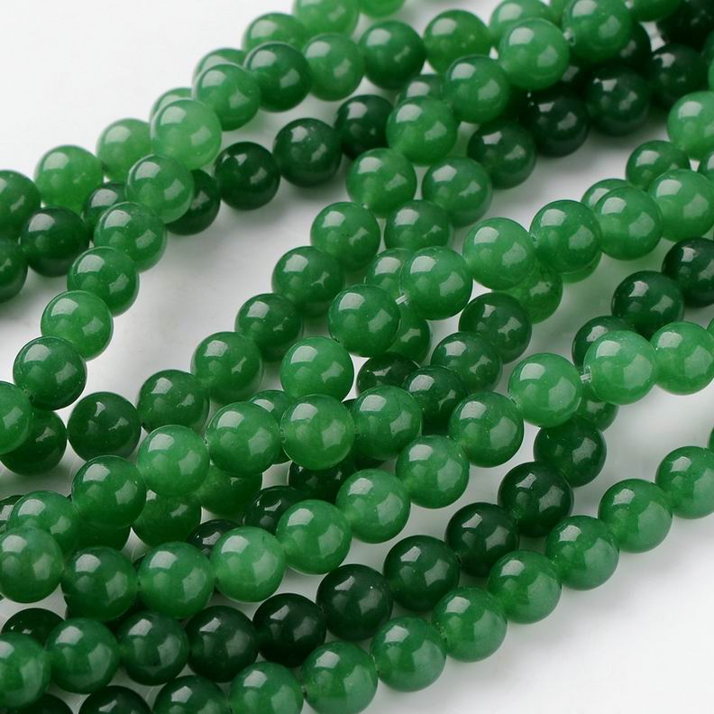 PandaHall Natural Dyed Jade Beads Strands, Green Aventurine, Round, about 8mm in diameter, hole: 1mm, about 49pcs/strand, 16" Green Jade...