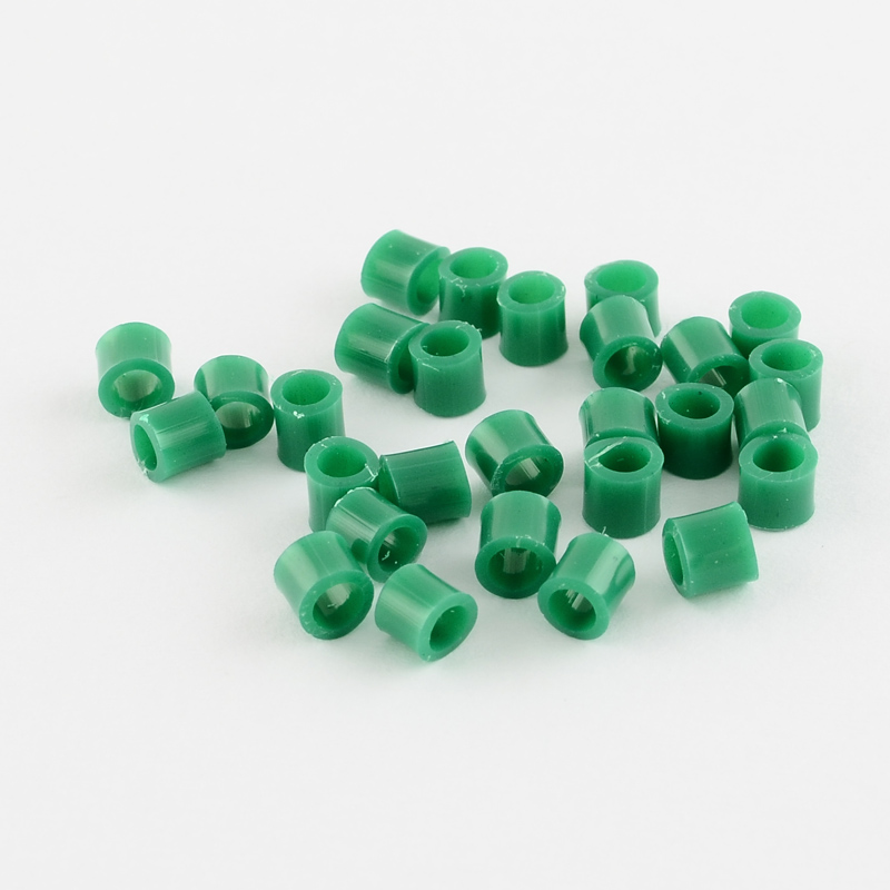 PandaHall PE Fuse Beads, DIY Melty Beads, Tube, MediumSeaGreen, 5x5mm, Hole: 3mm Plastic Tube Green