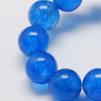 PandaHall Natural Jade Bead Strands, Dyed, Round, RoyalBlue, 10mm, Hole: 1mm; about 38pcs/strand, 14.9" Other Jade Round Blue