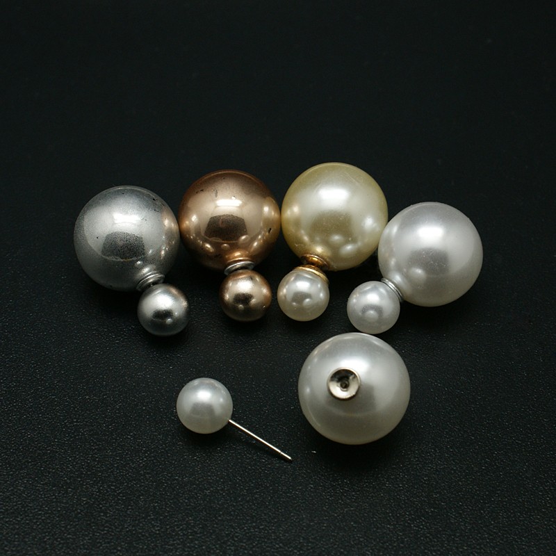 PandaHall UV Plating Resin Round Beaded Ball Ear Studs, with Steel Pins, Mixed Color, 16mm, Pin: 0.6mm Resin Multicolor