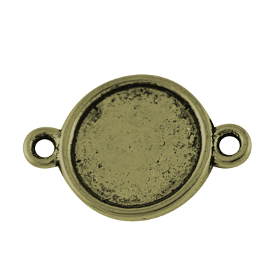PandaHall Alloy Cabochon Connector Settings, Lead Free & Cadmium Free & Nickel Free, Flat Round, Antique Bronze, 18x12x2mm, Tray:: 10mm...