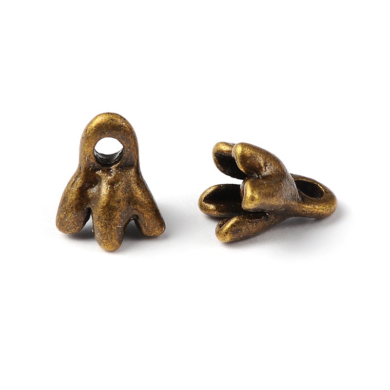 PandaHall Zinc Alloy DIY Antique Bronze Plated Vintage Tibetan Silver Flower Pendants, Lead Free, Cadmium Free and Nickel Free, 8mm long...