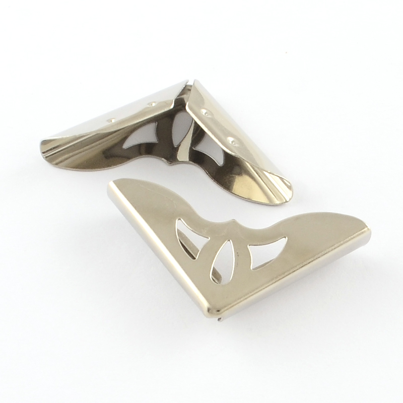 PandaHall Book Scrapbooking Albums Folders Iron Box Bags Corner Protectors, Platinum, 30.5x30.5x9mm Iron