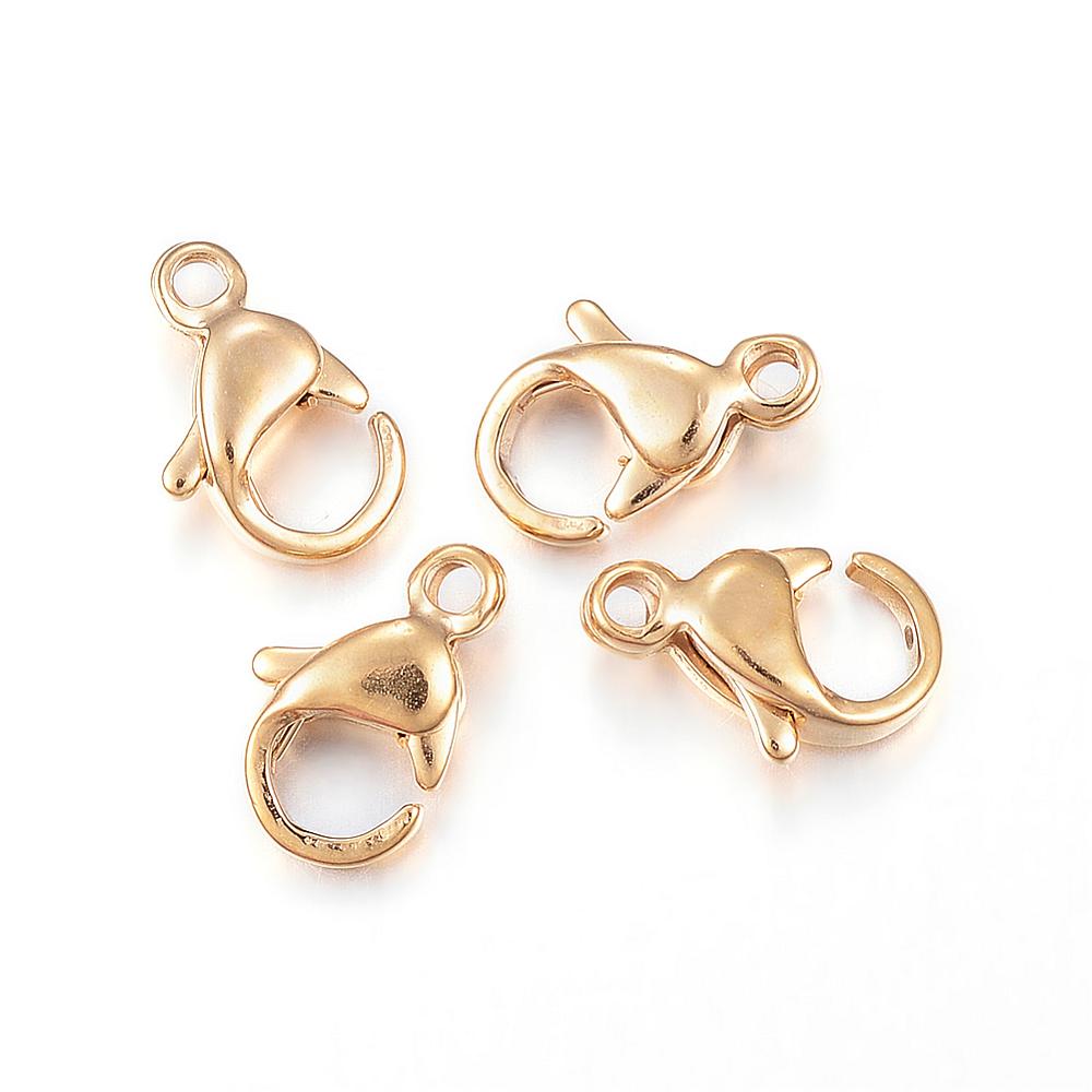 PandaHall 304 Stainless Steel Lobster Claw Clasps, Golden, 9x6x3mm, Hole: 1.2mm Stainless Steel Others