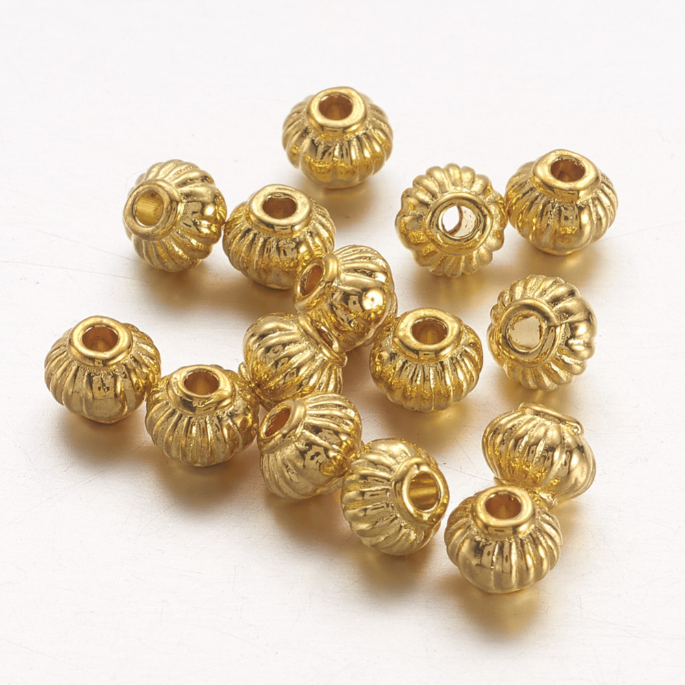 PandaHall Tibetan Style Spacer Beads, Lead Free, Cadmium Free and Nickel Free, Lantern, Golden Color, about 5mm in diameter, 4mm long, hole...