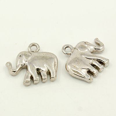 PandaHall Tibetan Style Pendants, Lead Free, Nickel Free and Cadmium Free, Antique Silver, Elephant, 21x18x5mm, hole: 2.5mm; about...