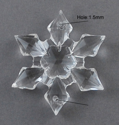 PandaHall Transparent Clear Acrylic Links, Faceted Snowflake for Christmas, 29x5mm, Hole: 1.5mm Acrylic Snowflake Clear