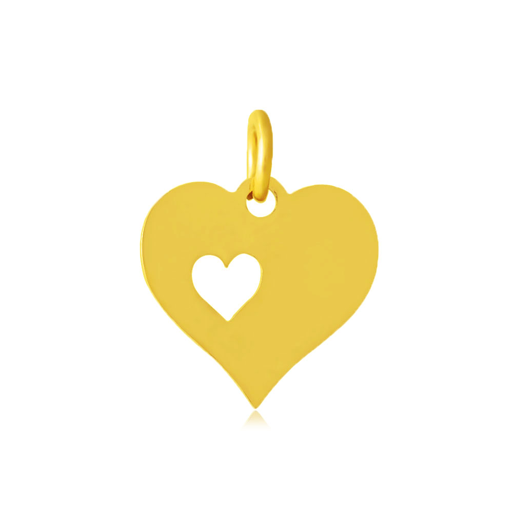 PandaHall 304 Stainless Steel Pendants, Heart, Golden, 12x12.5x1mm, Hole: 3mm Stainless Steel Heart