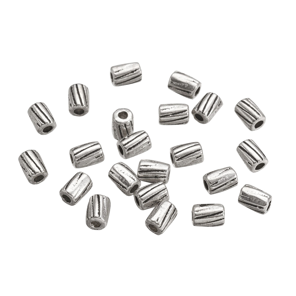 PandaHall Tibetan Style Alloy Beads, Column, Antique Silver, Cadmium Free & Lead Free, 4x3mm, Hole: 1mm Alloy Column