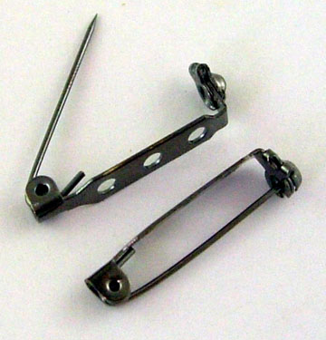 PandaHall Black Iron Pin Backs Brooch Safety Pin Findings, Gunmetal, 27mm long, 5mm wide, 7mm thick, hole: about 2mm Iron