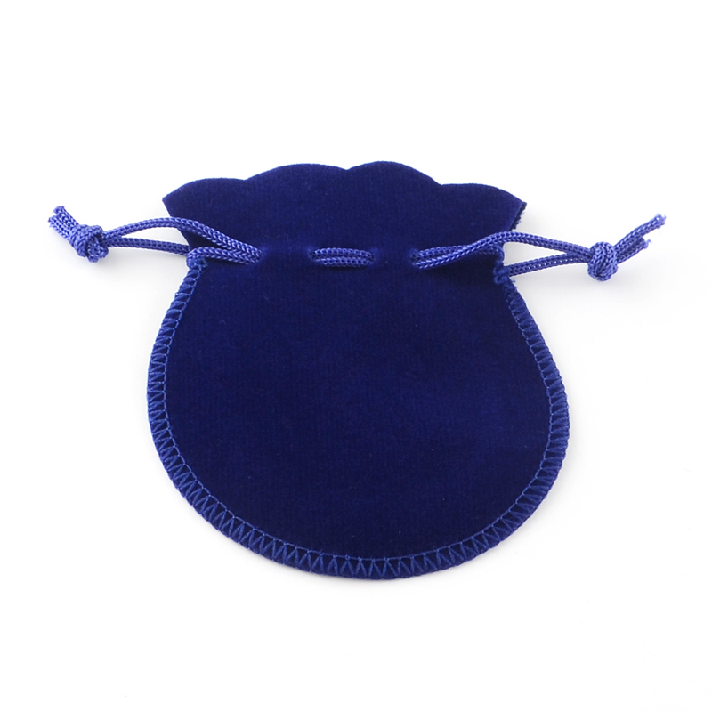 PandaHall Velvet Jewelry Bag, MediumBlue, 9x7cm Velvet Blue