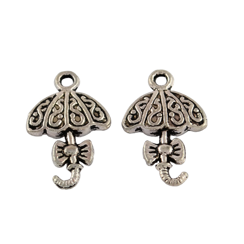 PandaHall Alloy Umbrella Pendants, Tibetan Style, Lead Free & Cadmium Free & Nickel Free, Antique Silver, 20x13x3mm, Hole: 1.5mm; about...