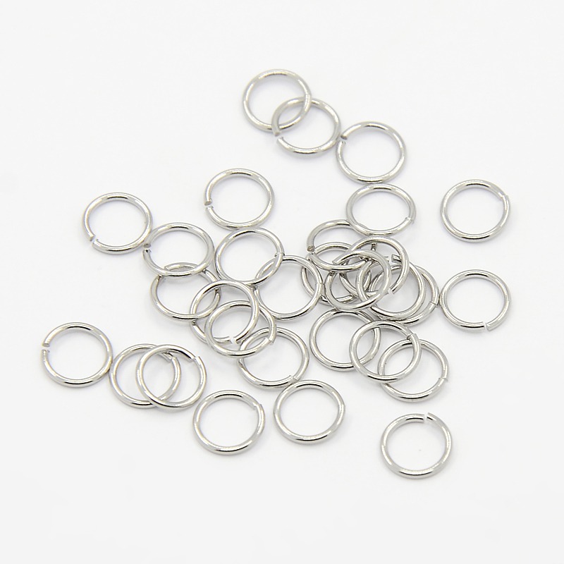 PandaHall 304 Stainless Steel Jump Rings, Stainless Steel Color, 6x0.7mm; about 4.6mm inner diameter, Hole: 5mm; about 2500pcs/bag Stainless...