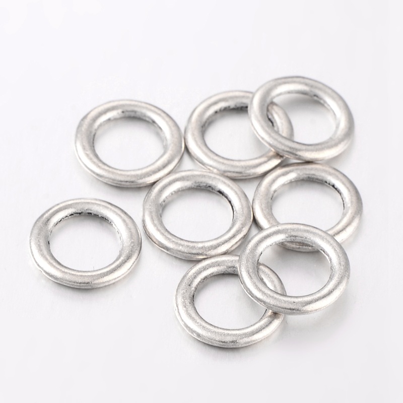 PandaHall Alloy Linking Rings, Lead Free and Cadmium Free, Antique Silver, Donut, 14.5mm diameter, 2mm thick, hole: 10mm Alloy Donut